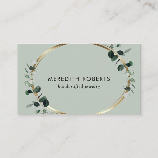 Carte De Visite Eucalyptus Gold Metallery Designer (Devant)