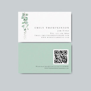 Carte De Visite Eucalyptus moderne QR Code Toute profession
