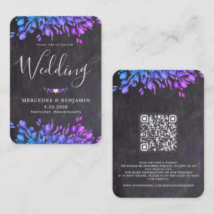 Carte De Visite Eucalyptus Rustique Foliage QR Code Mariage en ard