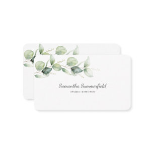 Carte De Visite Eucalyptus Verdure minimaliste Élégant Script