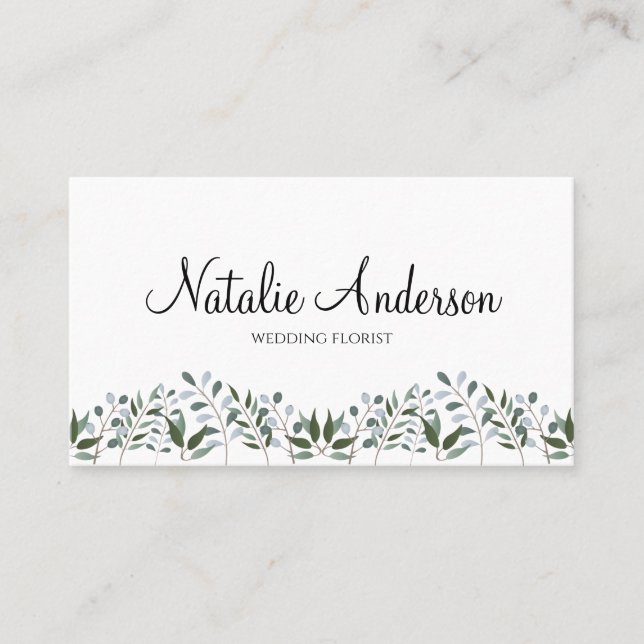 Carte De Visite Eucalyptus Vert Floral (Devant)