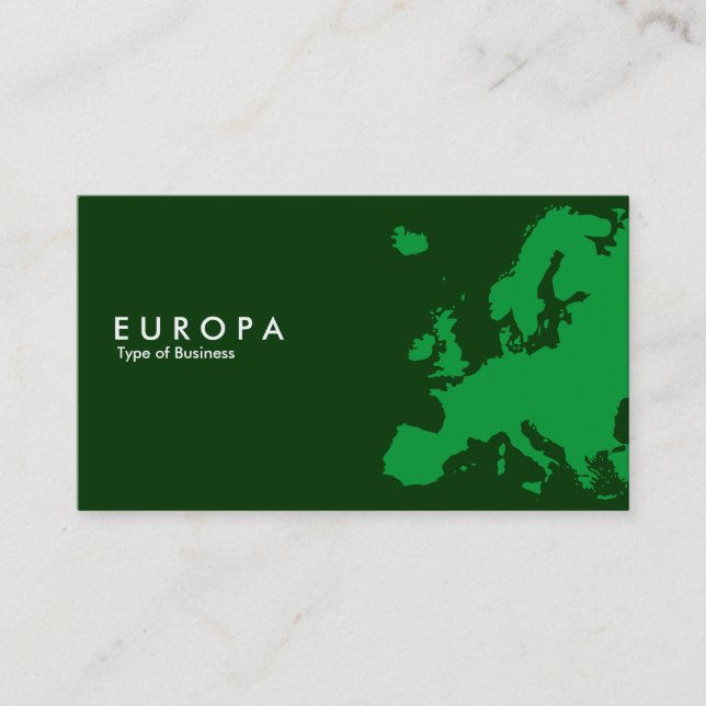 Carte De Visite EUROPA Vert - Vert foncé (Devant)