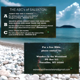 Carte De Visite Evangile chrétien ABC's Romans Road KJV Bible