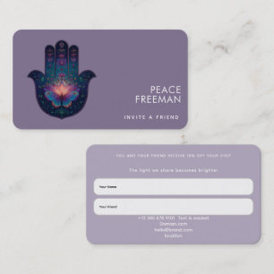 Carte De Visite Éveil du Lotus Dessin de la Main Hamsa