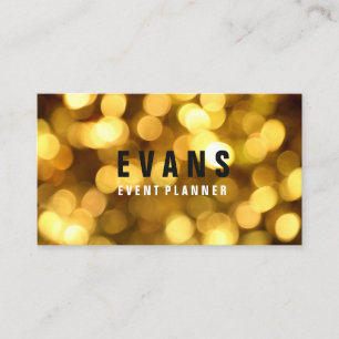 Carte De Visite Événement Chiffres Jaunes Modernes Confetti Lumièr