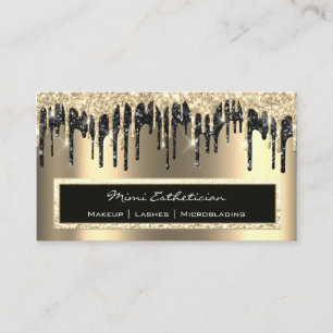 Carte De Visite Événement professionnel Eyelash Sepia Gold Black D