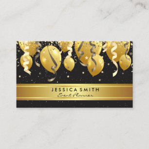 Carte De Visite Événements Balloons de fête et Confetti