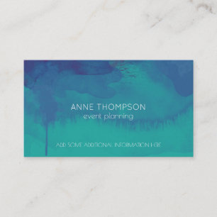 Carte De Visite événements de professionnel d'aquarelle de bleu de