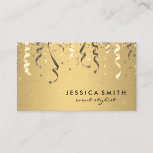 Carte De Visite Événements Parti Popper et Confetti
