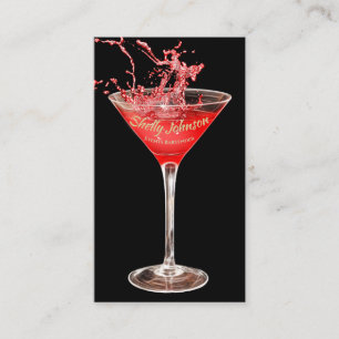 Carte De Visite Événements tendance Bartender Edgy Red Splash