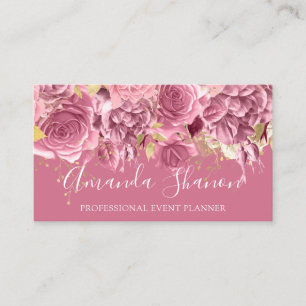 Carte De Visite Event Planner Drivers Rose QR Code Logo rose
