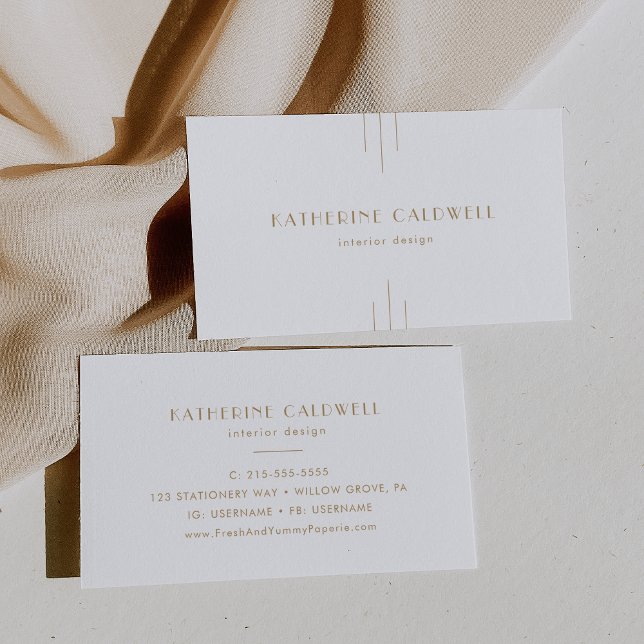 Carte De Visite EVERLY Gold Art Deco Simple Geometric (EVERLY Gold Art Deco Simple Geometric Business Card)