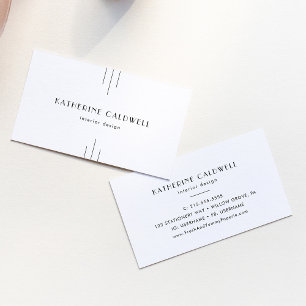 Carte De Visite EVERLY Minimaliste Art Déco Blanc et Noir