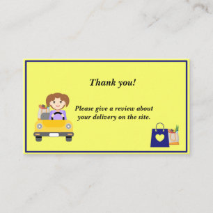 Carte De Visite Examen du Merci du conducteur de livraison de femm