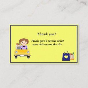 Carte De Visite Examen du Merci du conducteur de livraison de femm