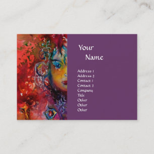 Carte De Visite EXCALIBUR monogramme violet fuchsia rouge rose ble