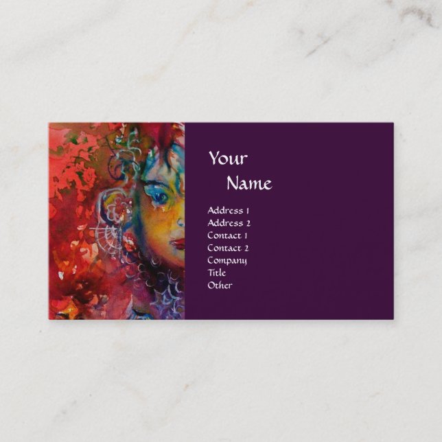 Carte De Visite EXCALIBUR violet fuchsia bleu rouge rose blanc (Devant)