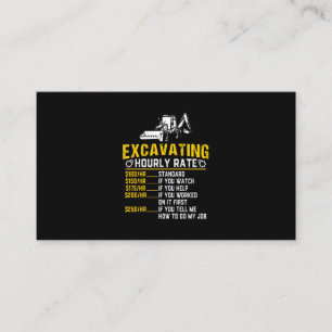 Carte De Visite Excavateur à taux horaire amusant