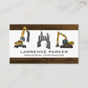 Carte De Visite Excavateur de véhicules de construction Logo du