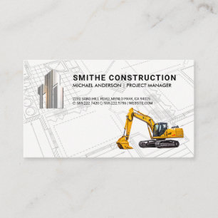 Carte De Visite Excavateur Logo des bâtiments commerciaux