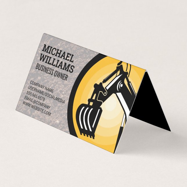 Carte De Visite Excavateur | Logo Earth Mover (Devant)