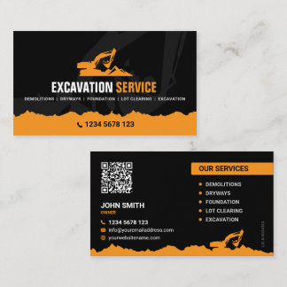 Carte De Visite Excavation, Défrichage, Construction