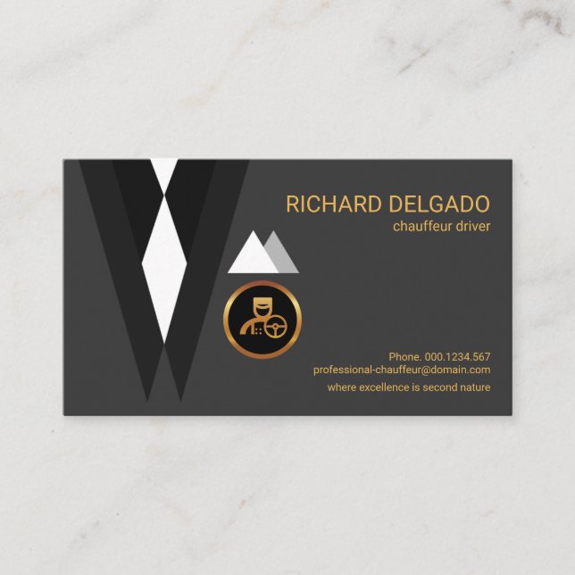 Carte De Visite Excellent Stylish Creative Chauffeur's Suit (Devant)