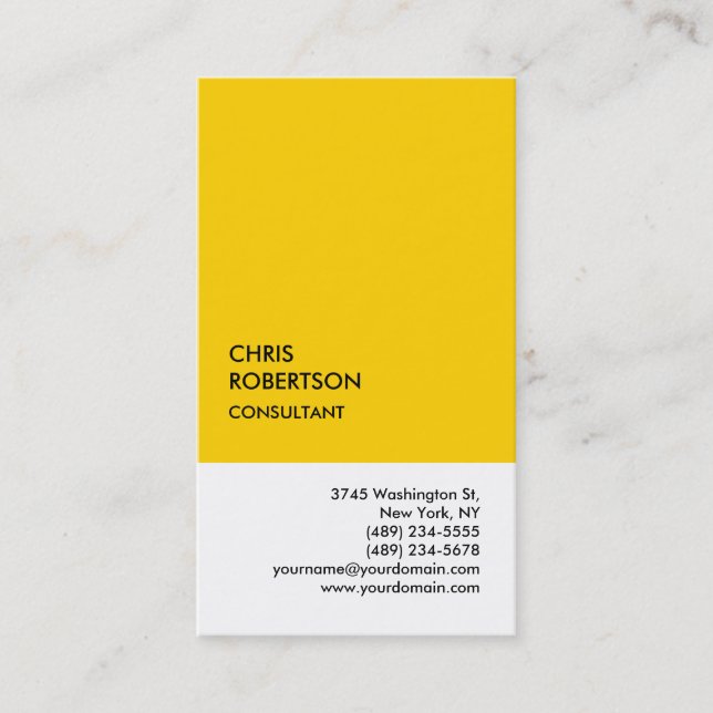 Carte De Visite Exclusif spécial Jaune blanc unique (Devant)