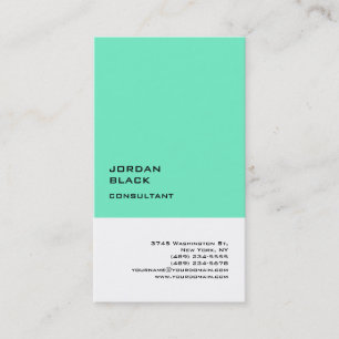 Carte De Visite Exclusive Special Green Blue Blanc Unique Moderne