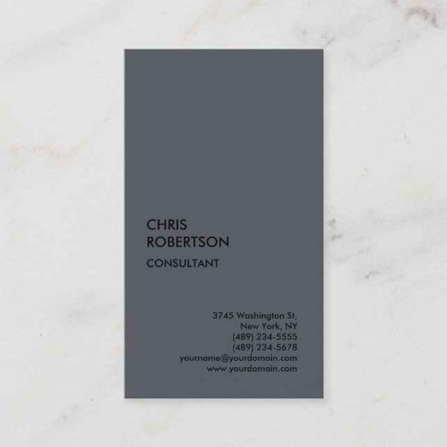 Carte De Visite Exclusive Spécial Gris Minimaliste Unique Moderne (Devant)