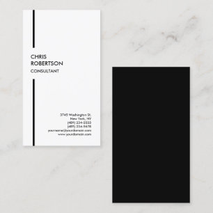 Carte De Visite Exclusive spéciale Noir & Blanc Moderne Plain