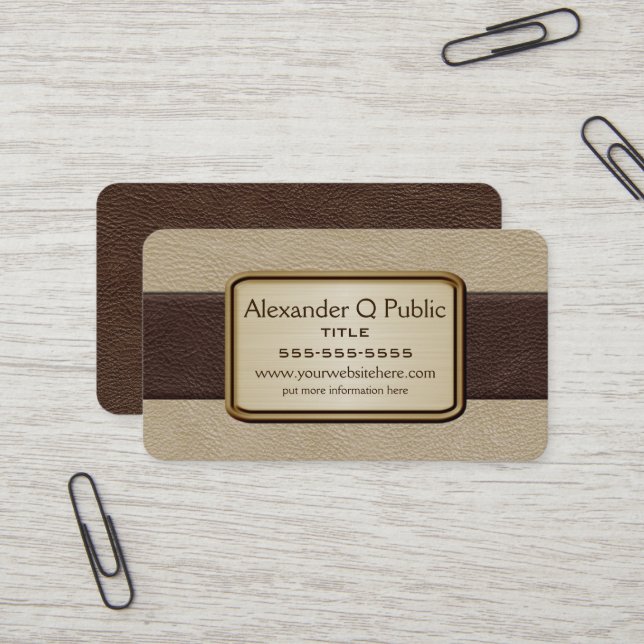 Carte De Visite Exécutif Brown et Tan (Devant/Arrière en situation)