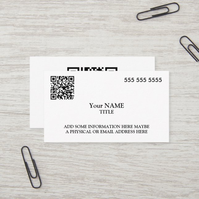 Carte De Visite Exécutif de code QR personnalisé (Devant/Arrière en situation)