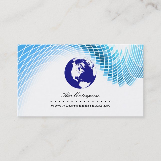 Carte de visite exécutif global (globe bleu v2) (Devant)