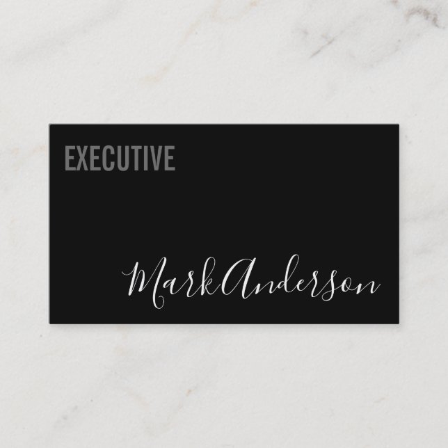 Carte De Visite exécutif | Série de signatures (noir) (Devant)