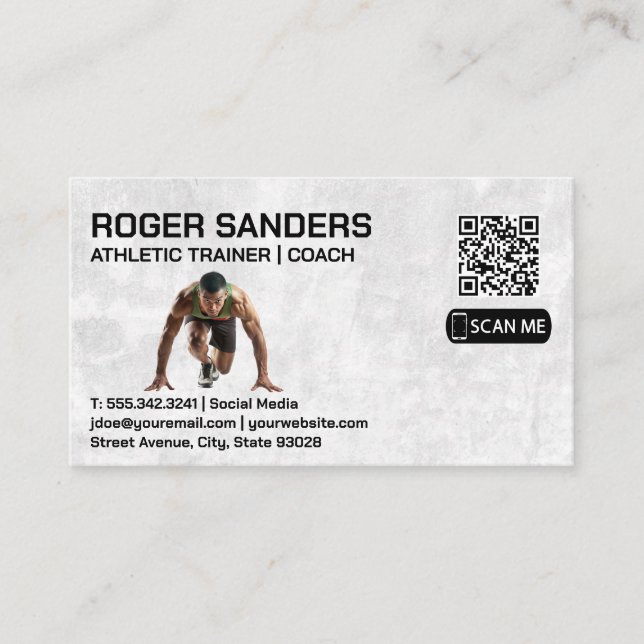 Carte De Visite Exécution du sprinter | Entraîneur sportif (Devant)