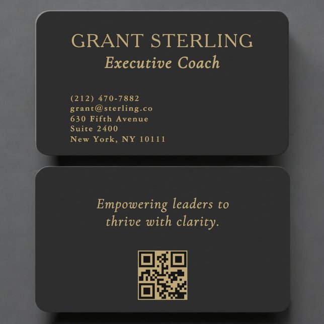 Carte De Visite Executive Coach QR Code Professional (Créateur téléchargé)