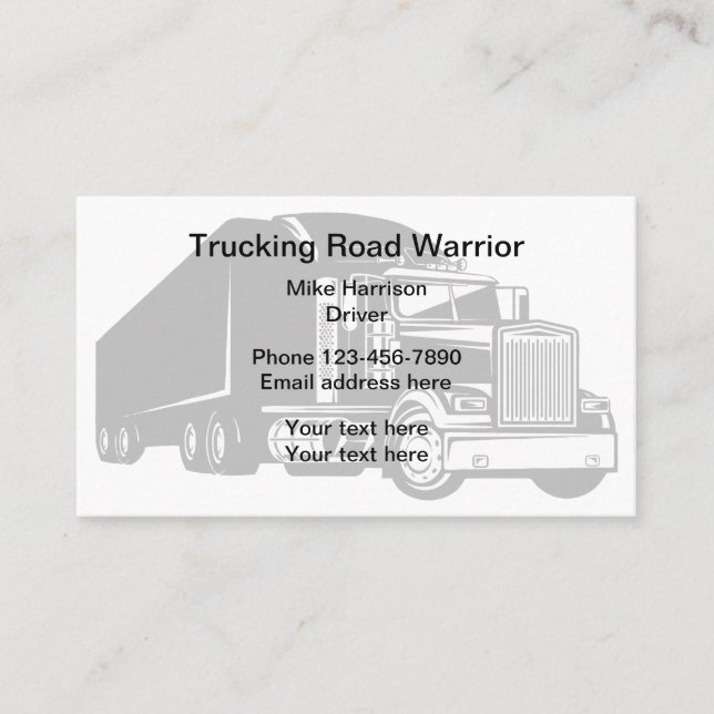 Carte De Visite Expédition simple de chauffeur de camion (Devant)