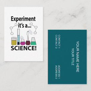 Carte De Visite Expérience scientifique C'est une science