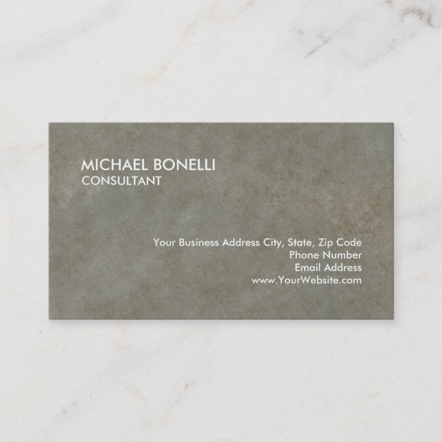 Carte De Visite Expert-conseil en Arrière - plan stylish Stone Gre (Devant)