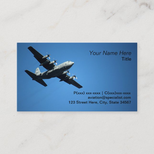 Carte De Visite Expert en matière d'aviation (Devant)