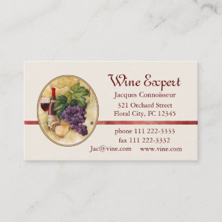 Carte De Visite Expert en matière de vin