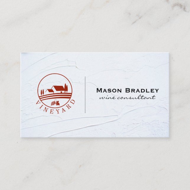 Carte De Visite Expert Vin | Verre et bouteille | Vignoble (Devant)