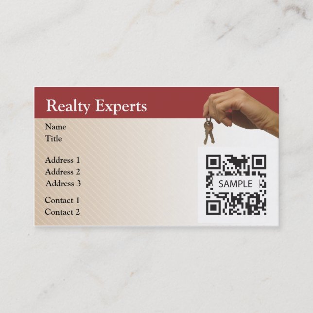 Carte De Visite Experts en matière d'objet immobilier de modèle de (Devant)