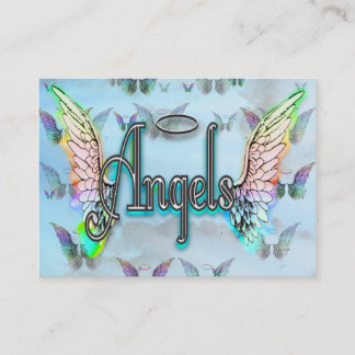 Carte De Visite Exprimez l'ange d'art avec des ailes et le halo -