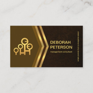 Carte De Visite Exquis Brown Grunge Gold Arrow Consultant