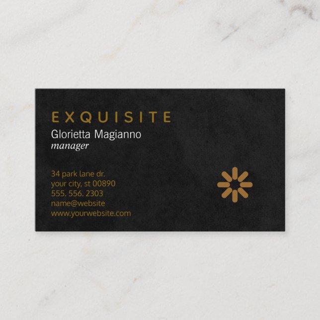 Carte De Visite Exquis Professionnel avec Icône (Devant)