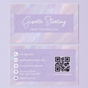 Carte De Visite Extension de cils holographique pastel