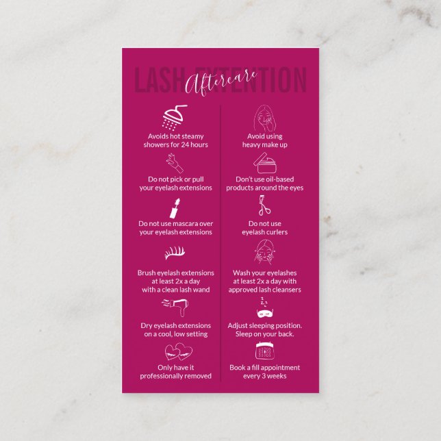 Carte De Visite Extension de la ceinture de maquillage rose foncé (Dos)