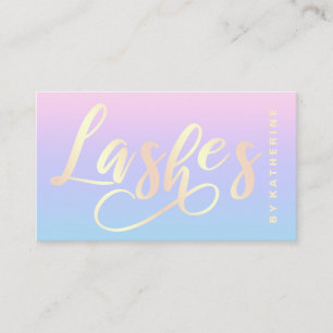 Carte De Visite Extension de lashs bleus pourpre rose or moderne